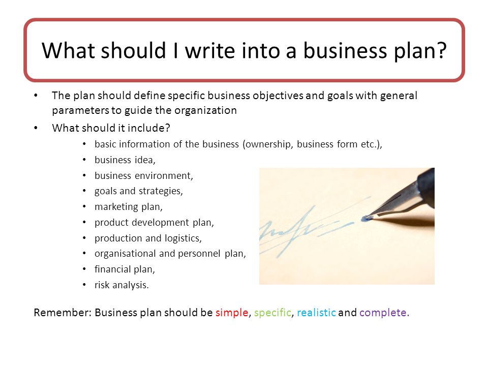 how should i write a business plan